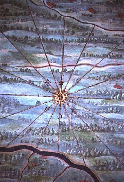 Rays of Sun, detail z „Galerie zeměpisných map“ od Egnazio Danti