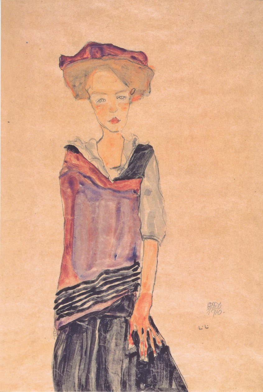 Stojící dívka od Egon Schiele