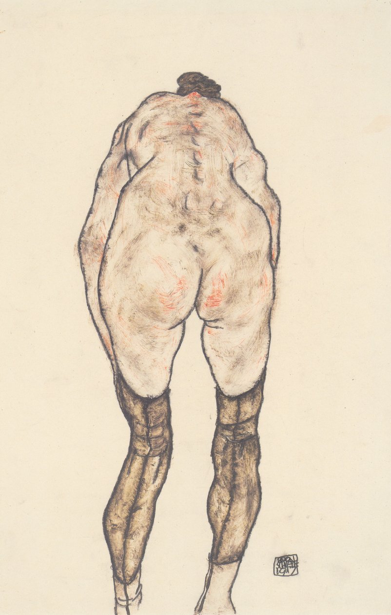 Ženská záda akt od Egon Schiele