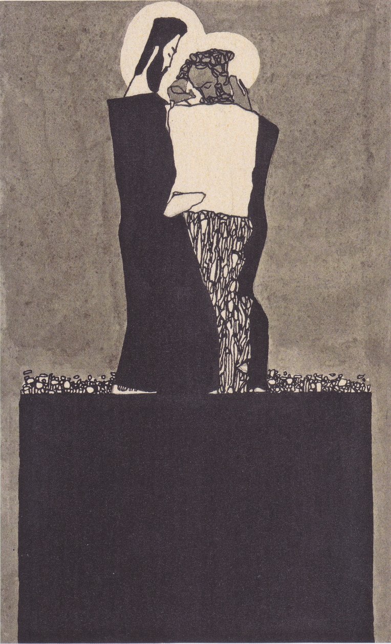 Dva muži s nimbennem od Egon Schiele