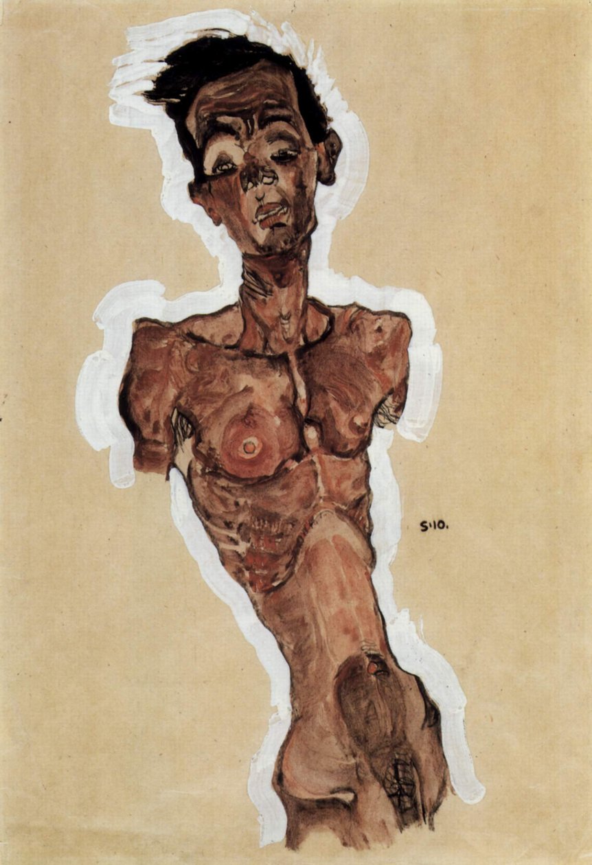 Akt, autoportrét od Egon Schiele