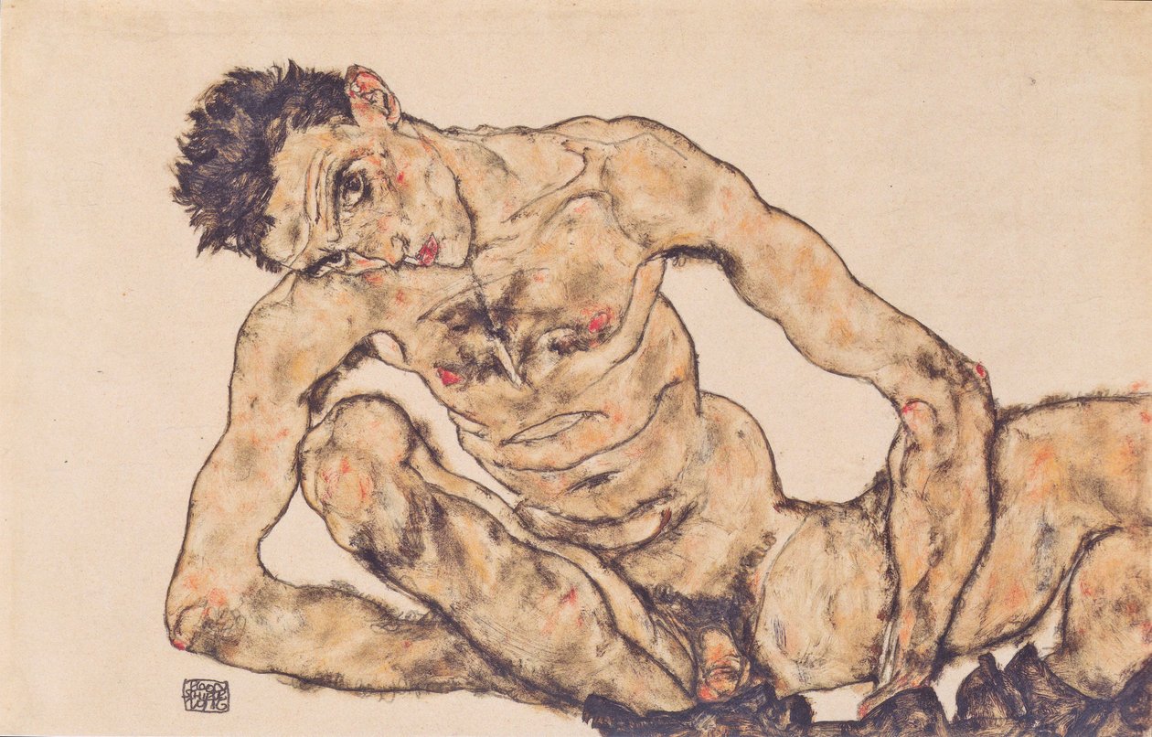 Nahý autoportrét od Egon Schiele
