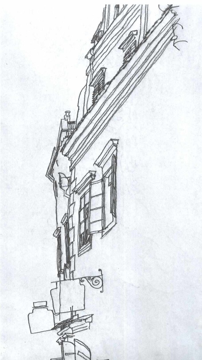 Staré sedlové domy v Českém Krumlově od Egon Schiele