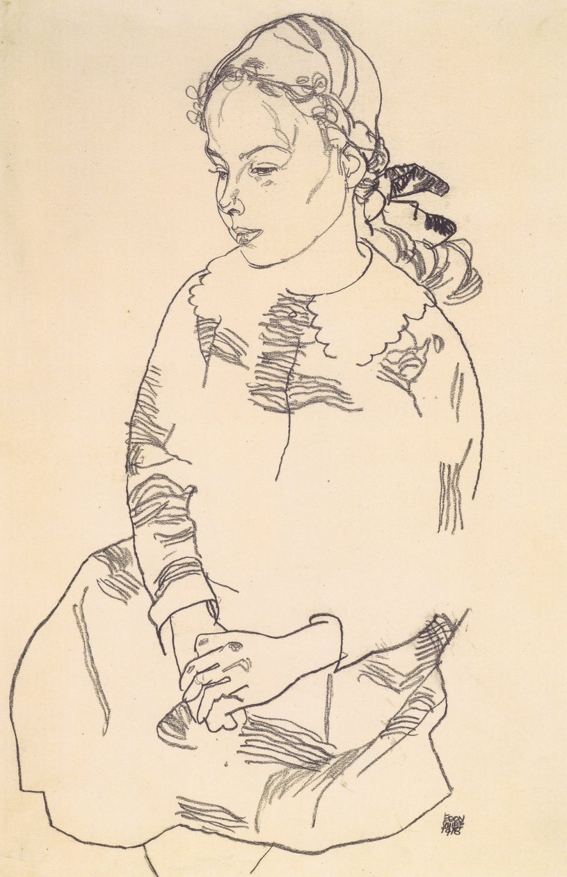 Portrét Evy Steinerové od Egon Schiele