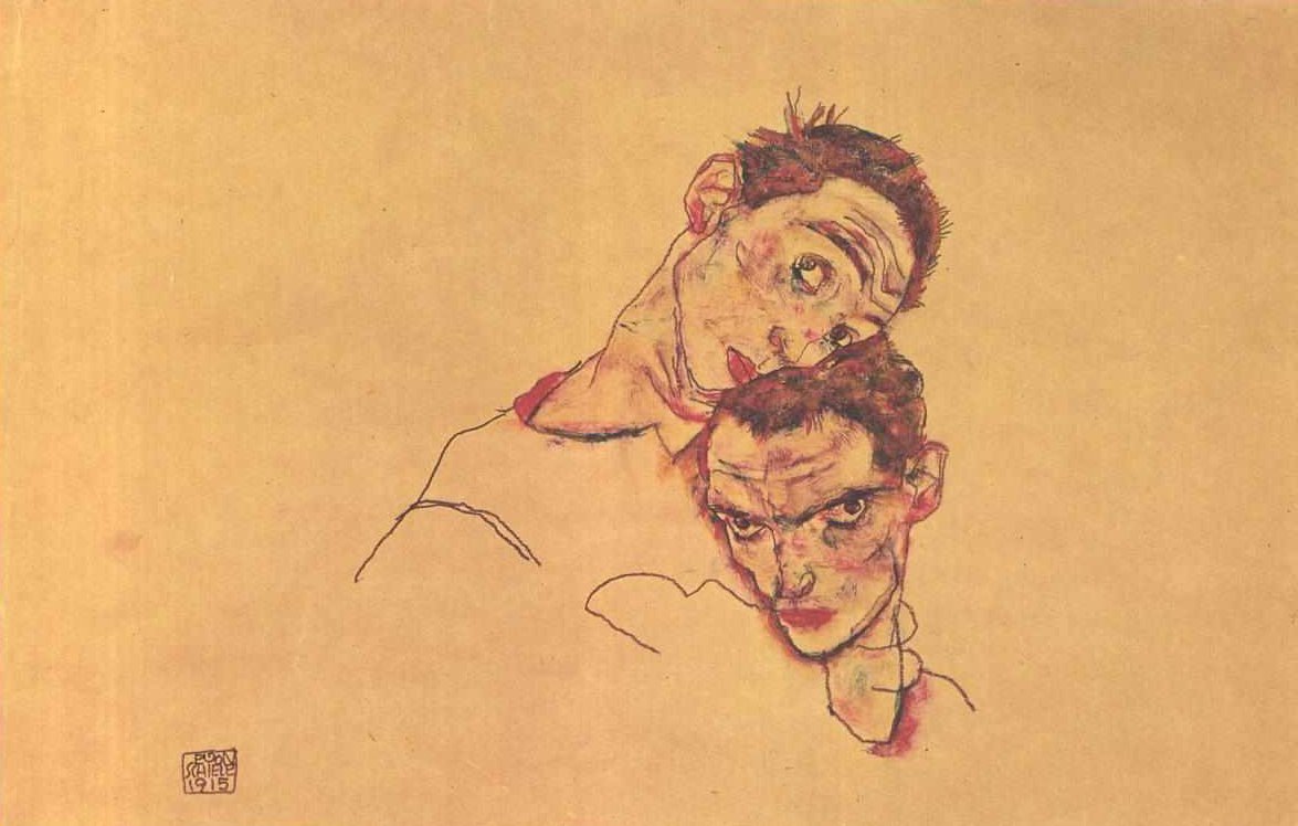 Dvojitý autoportrét od Egon Schiele