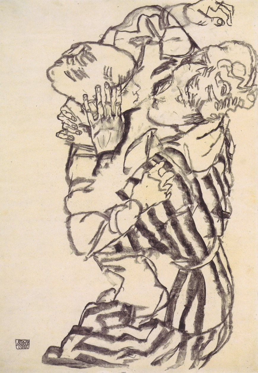 Edith Schiele se svým synovcem od Egon Schiele