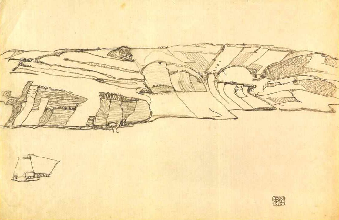 Polní krajina od Egon Schiele