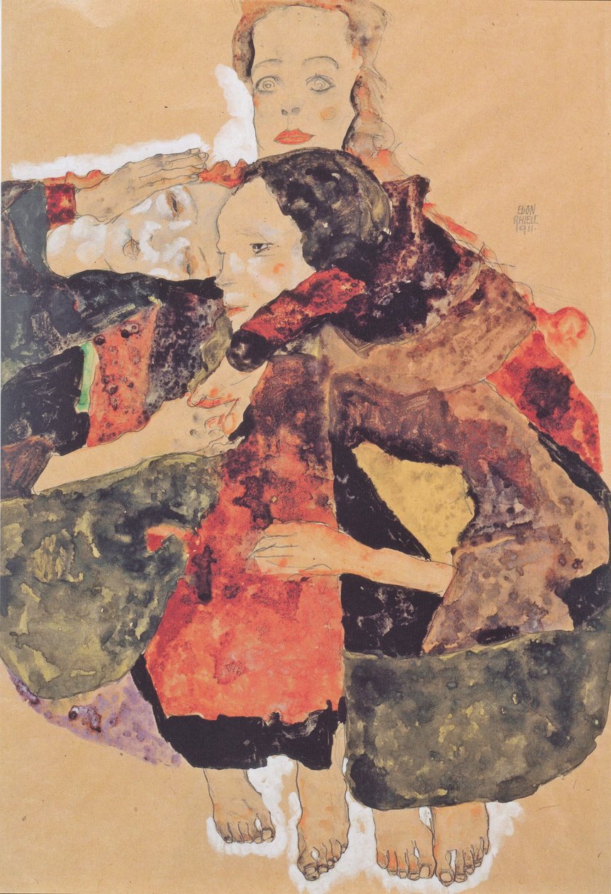 Skupina tří dívek od Egon Schiele