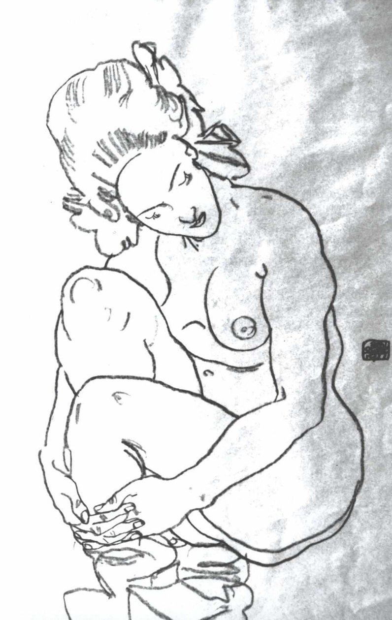 Kauernder Akt od Egon Schiele