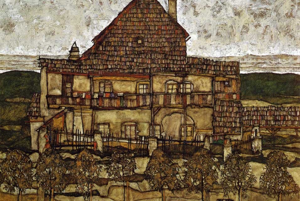 Leopoldovo muzeum, Vídeň. Dům se šindelem. od Egon Schiele
