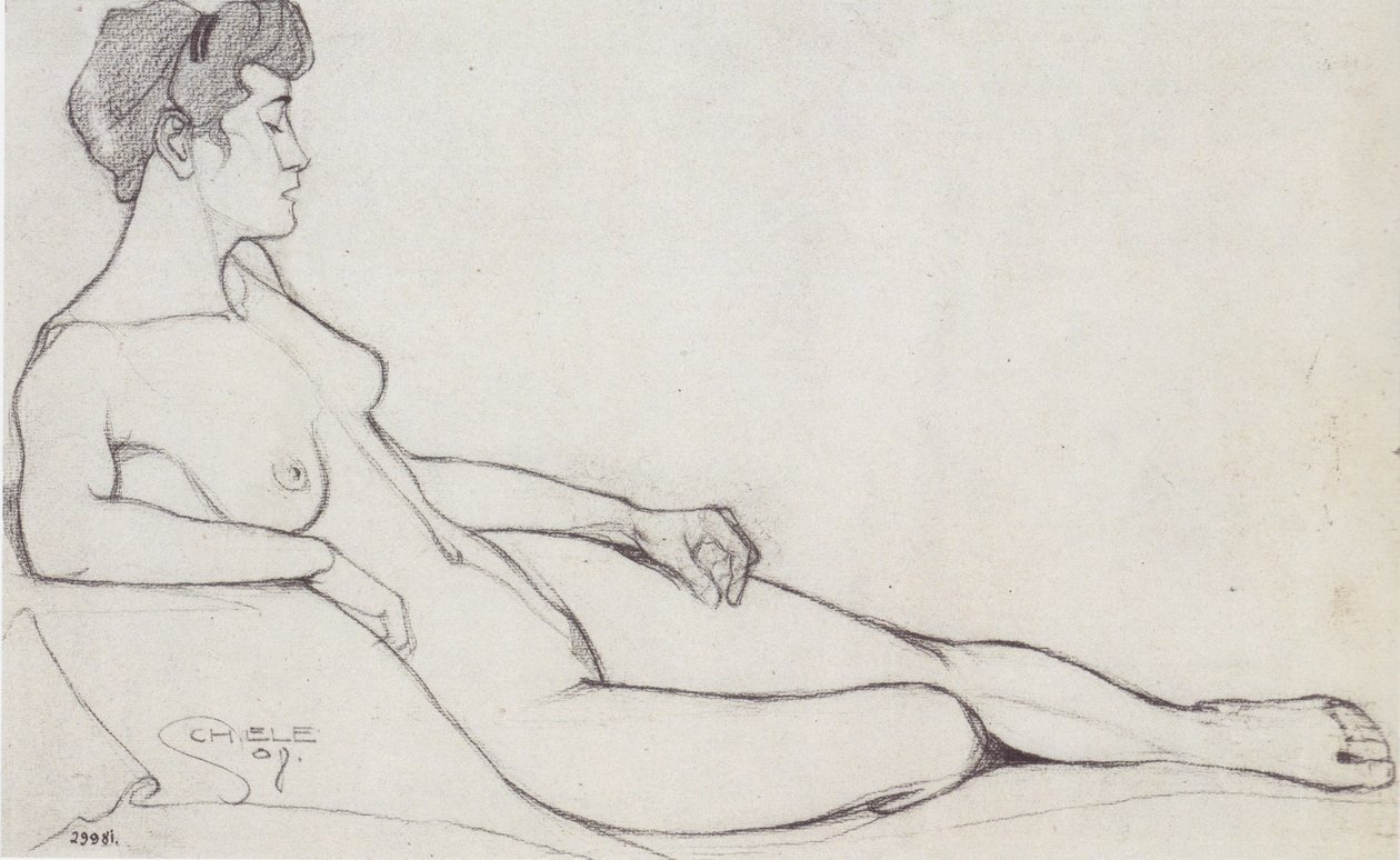 Ležící ženský akt od Egon Schiele