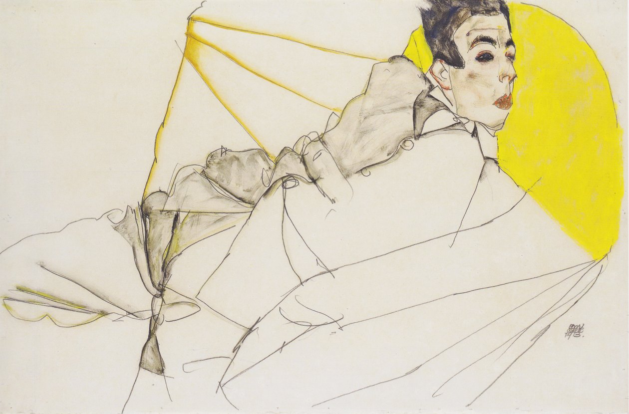 Ležící chlapec (Erich Lederer) od Egon Schiele