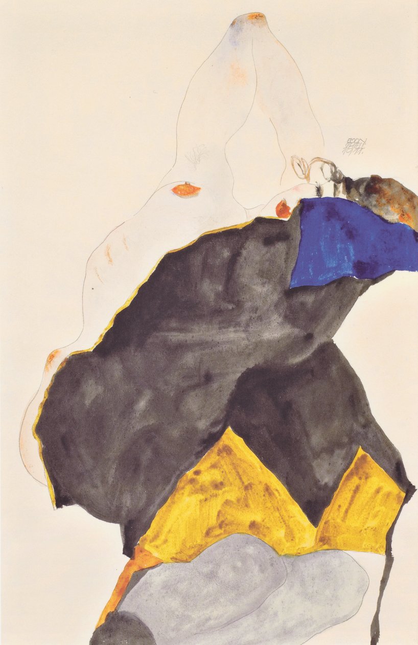 Dívka se zvednutými lokty od Egon Schiele