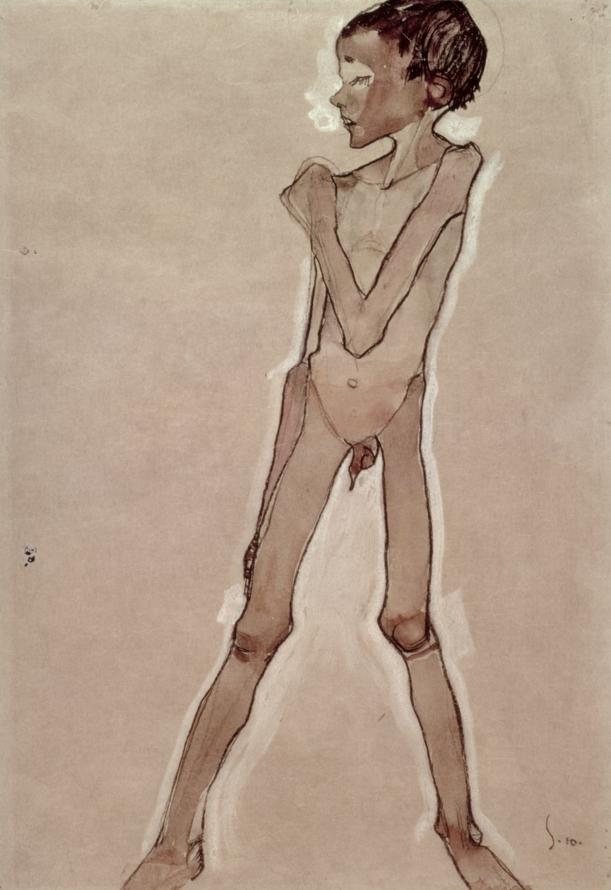 Nahý Chlapec Stojící od Egon Schiele