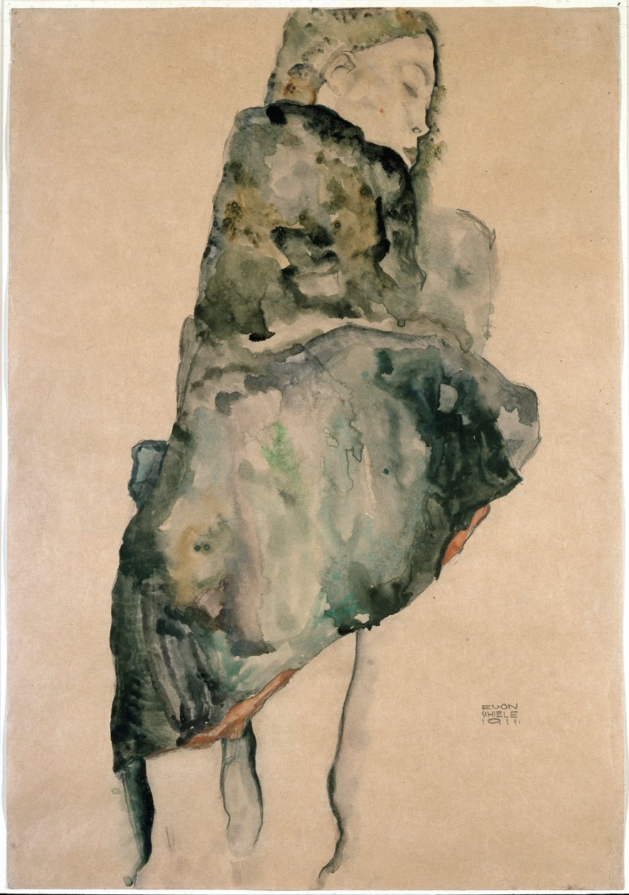 Portrét ženy ve stoje. Kresba Egona Schieleho (1890-1918). New York, Muzeum moderního umění od Egon Schiele