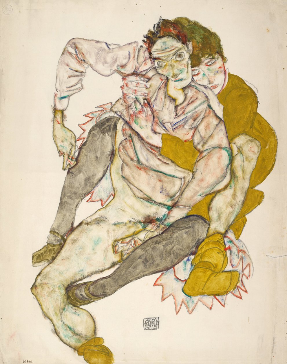 Sedící pár, 1915 od Egon Schiele
