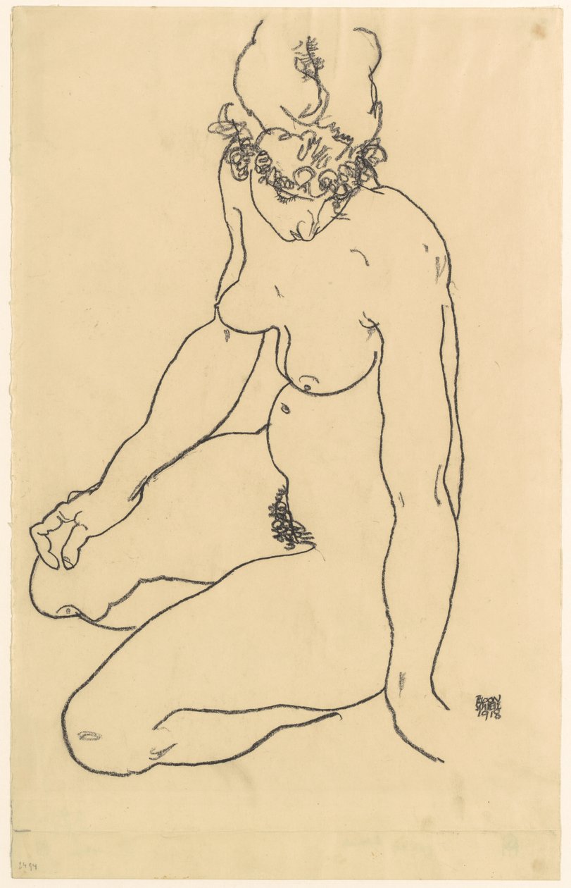 Sedící ženský akt, 1918 od Egon Schiele