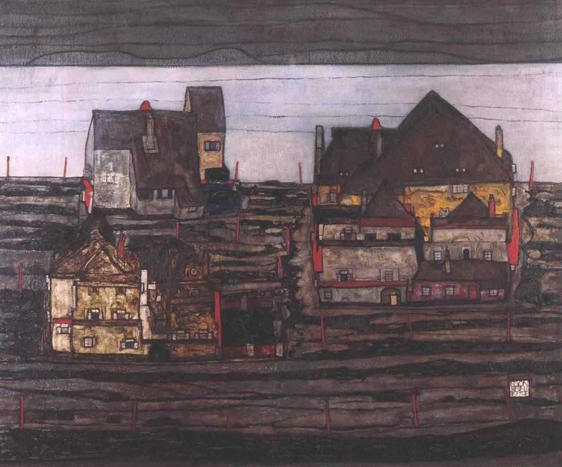 Vorstadt od Egon Schiele
