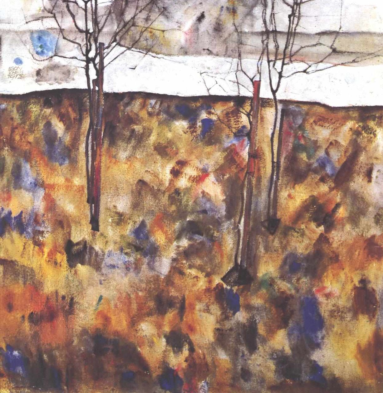 Zimní stromy od Egon Schiele