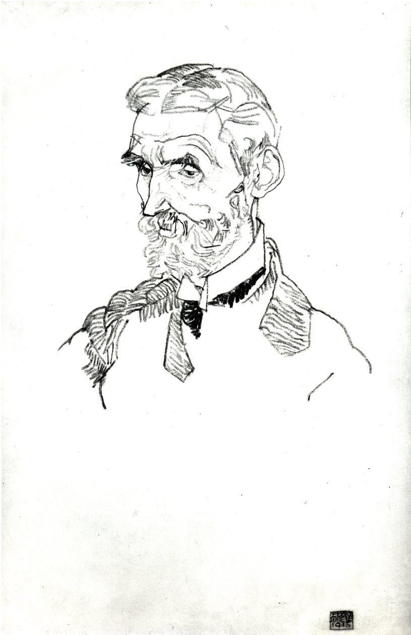 Portrét umělcova tchána, Johann Harms, 1915 od Egon Schiele