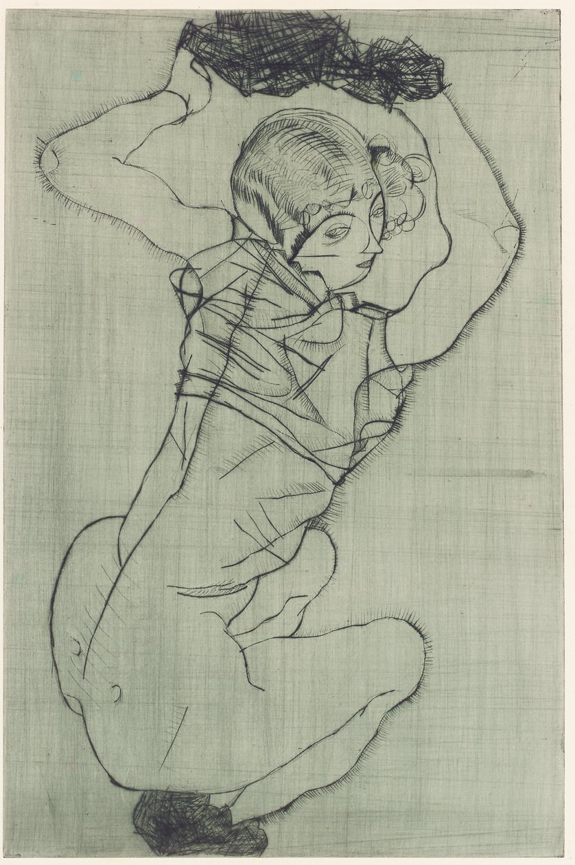 Přikrčení od Egon Schiele
