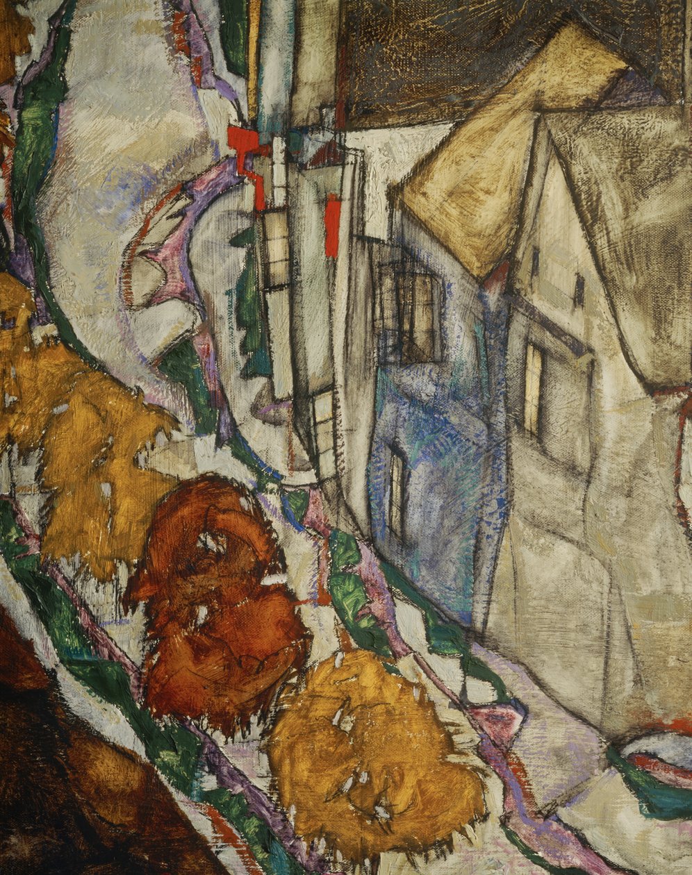 Oblouk domů II ... (olej na plátně) od Egon Schiele