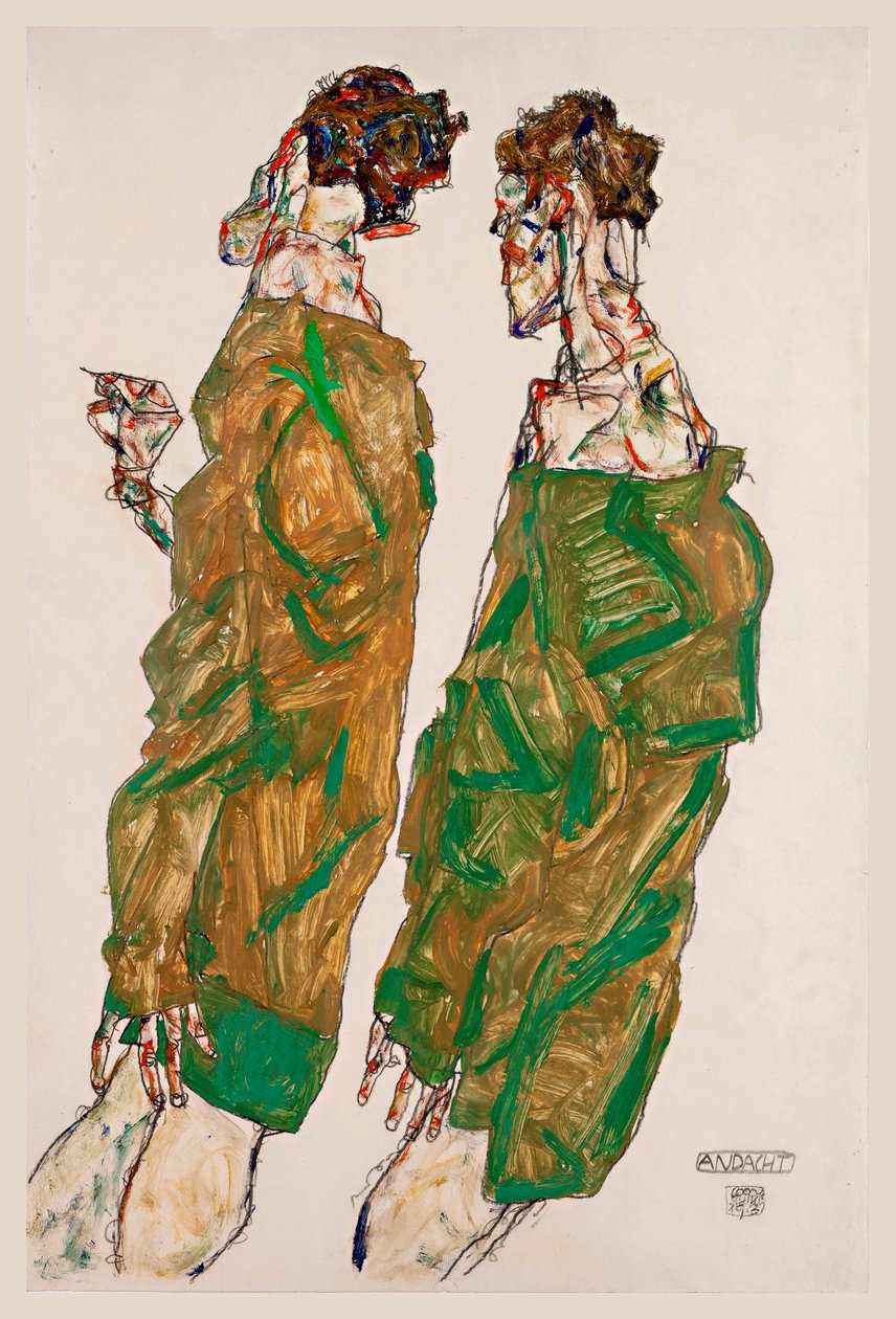 Oddanost - Dílo Egona Schieleho (1890-1918), kvaš na papíře od Egon Schiele
