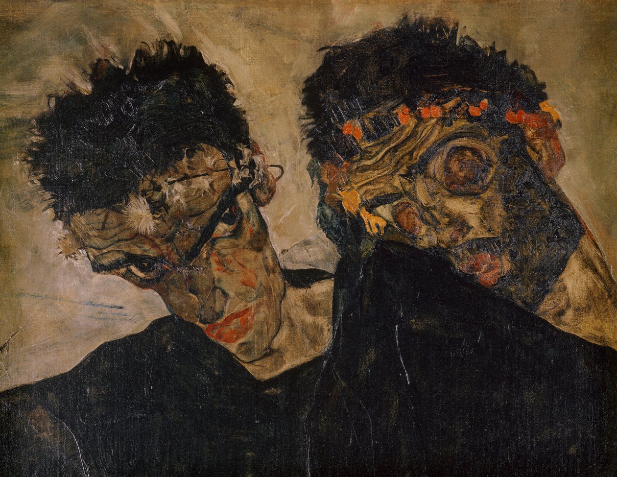 Die Eremiten (olej na plátně) od Egon Schiele