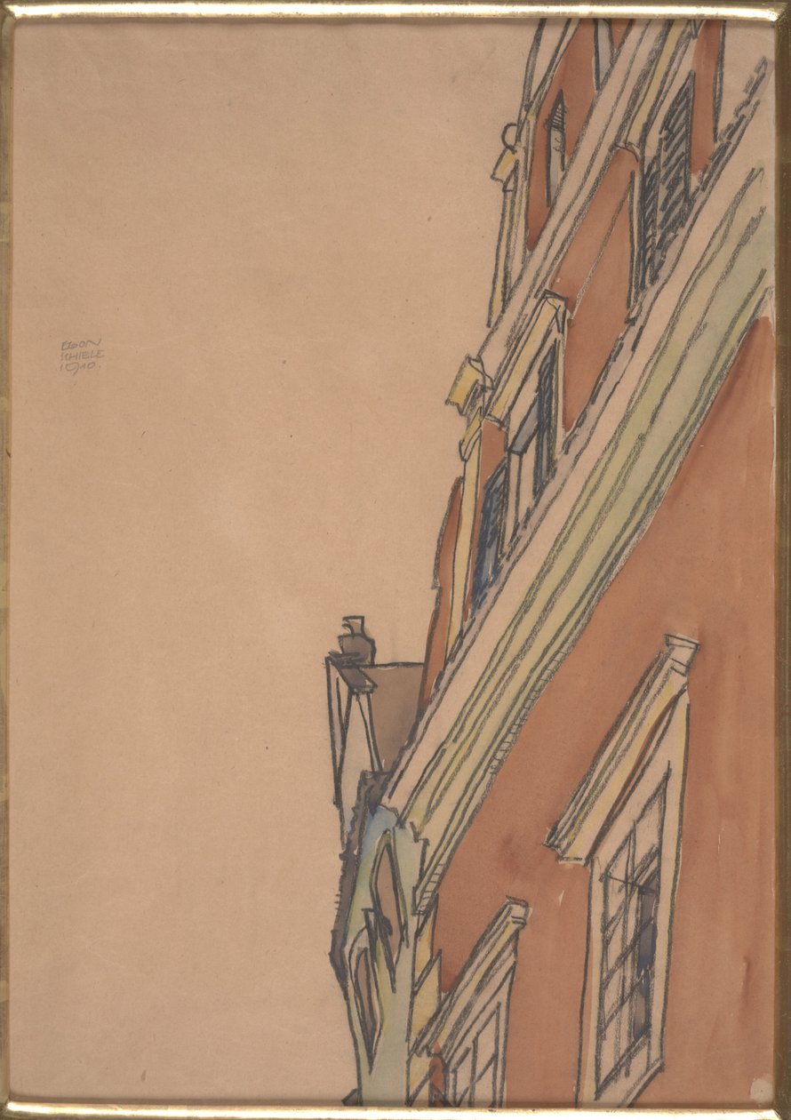 Čelní pohled na budovu: Krumauův dům od Egon Schiele