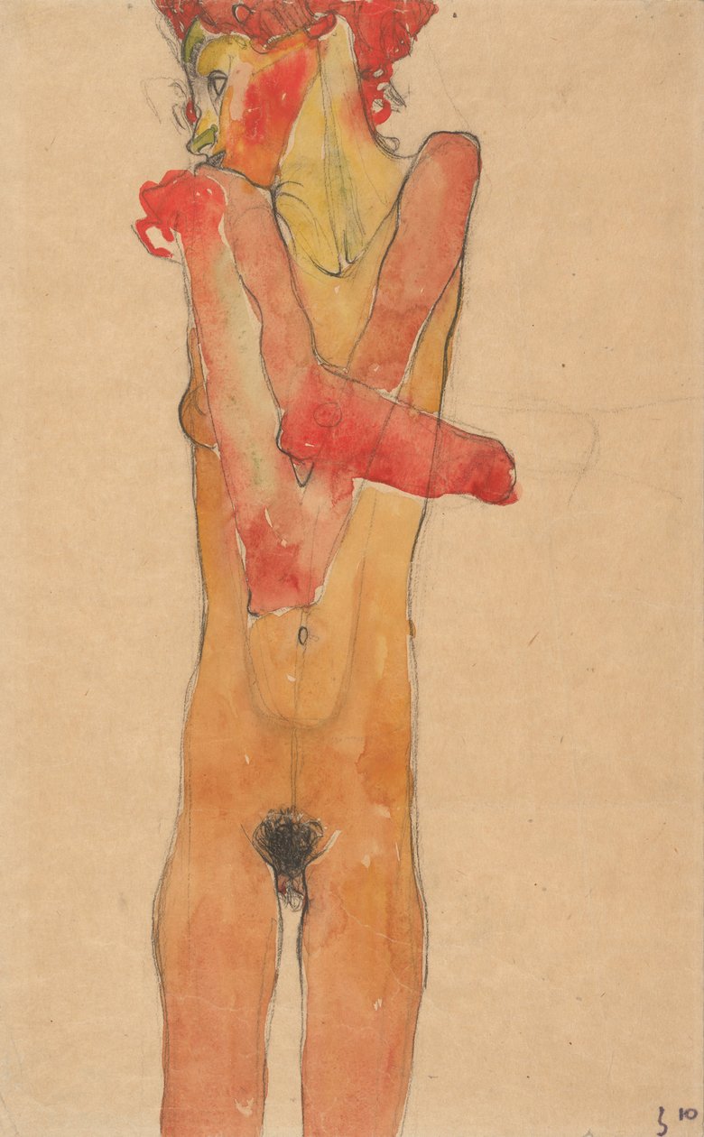 Nahá dívka se založenýma rukama, 1910 od Egon Schiele