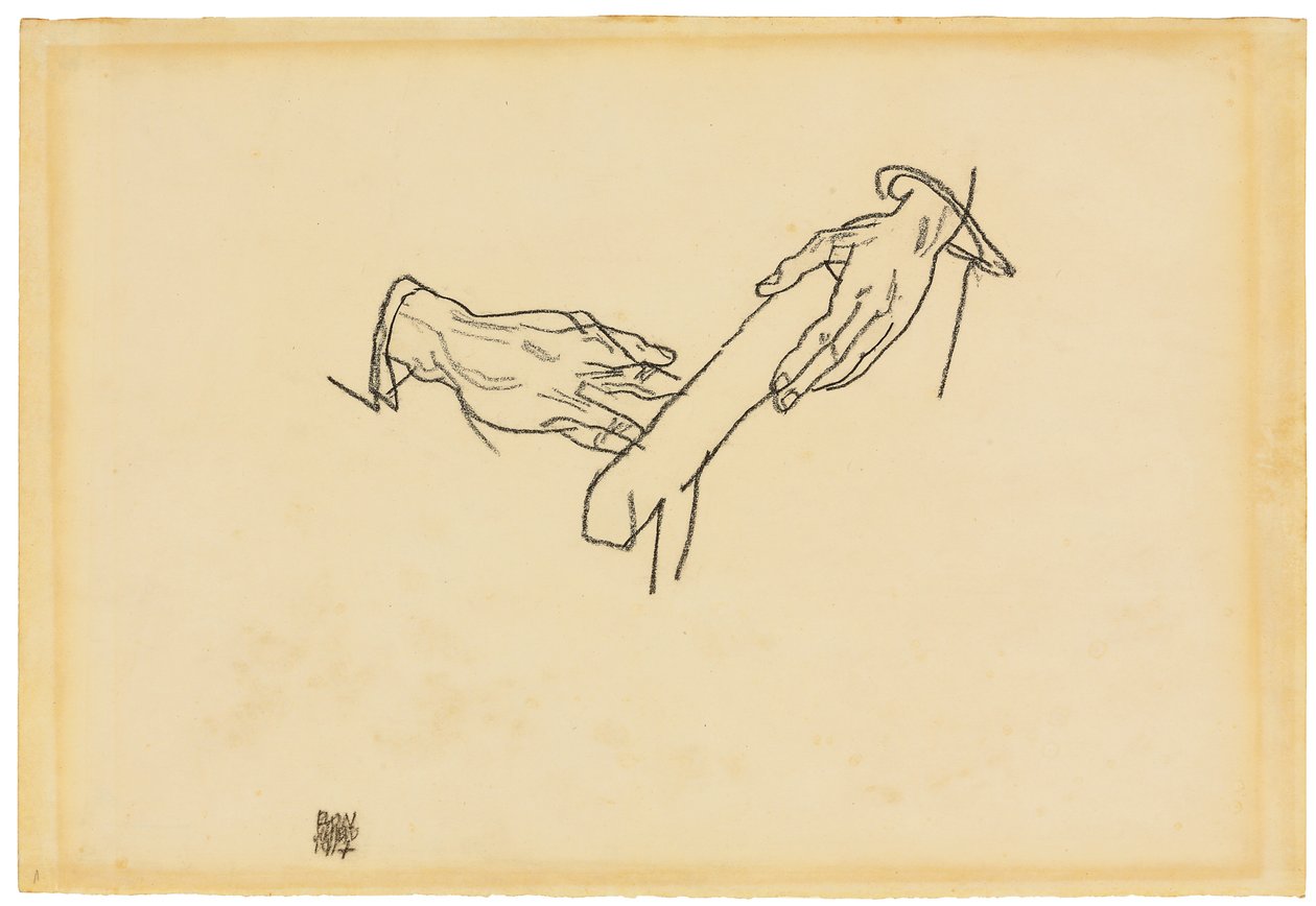 Ruční studium, Dr. Viktor Ritter von Bauer, 1917 od Egon Schiele