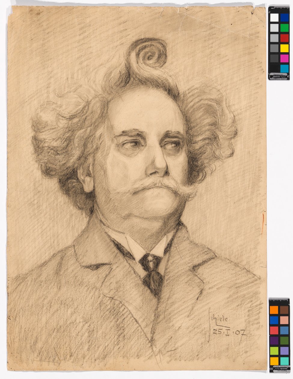 Portrét muže s chocholkou od Egon Schiele