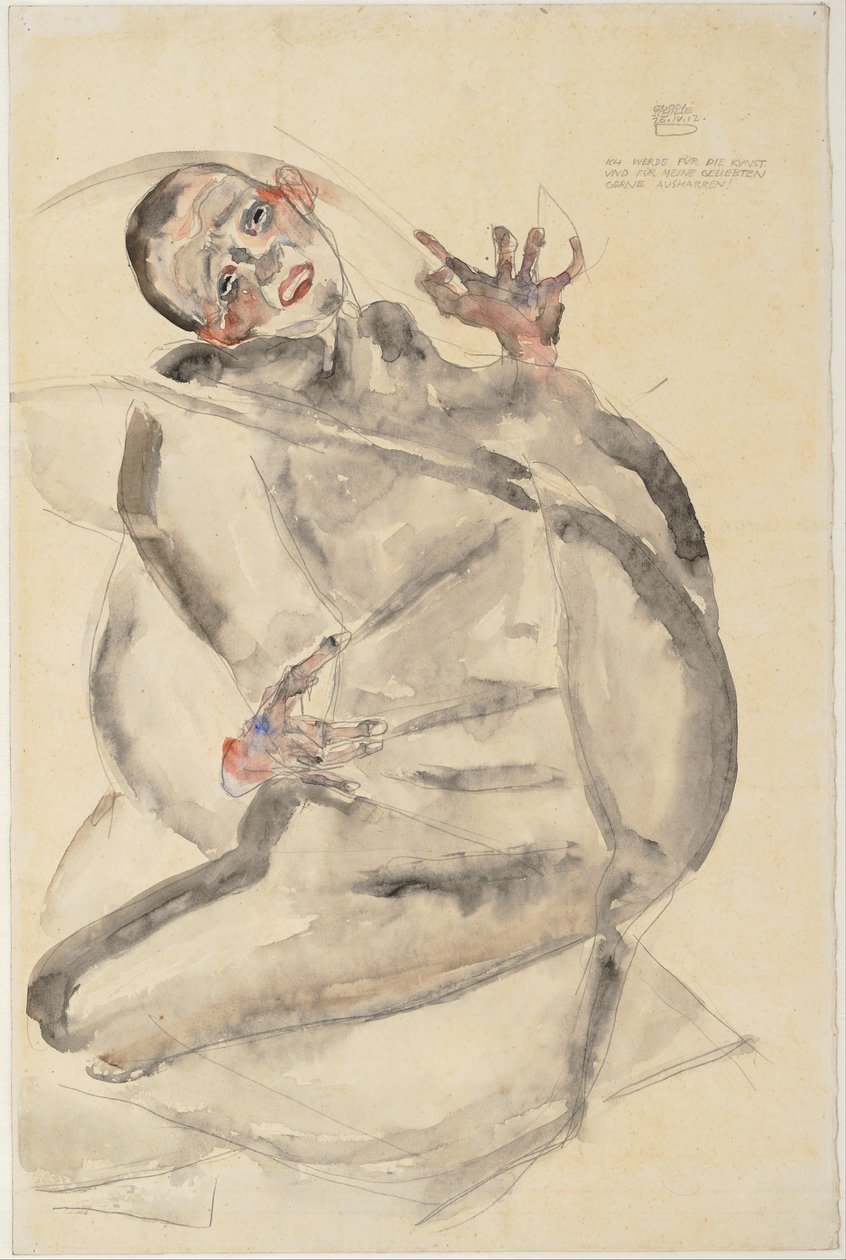 Rád vydržím pro umění a své blízké, 1912 od Egon Schiele
