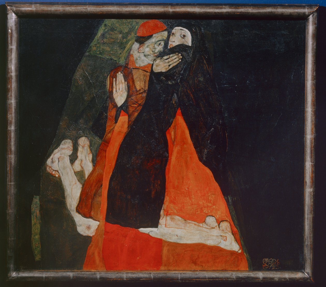 Kardinal und Nonne, Kardinál a jeptiška... (olej na plátně) od Egon Schiele