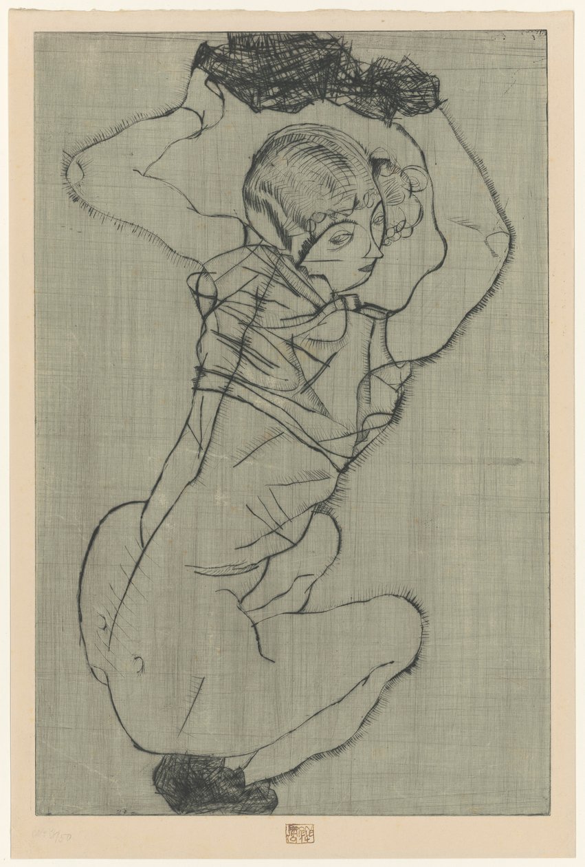 Krčící se od Egon Schiele