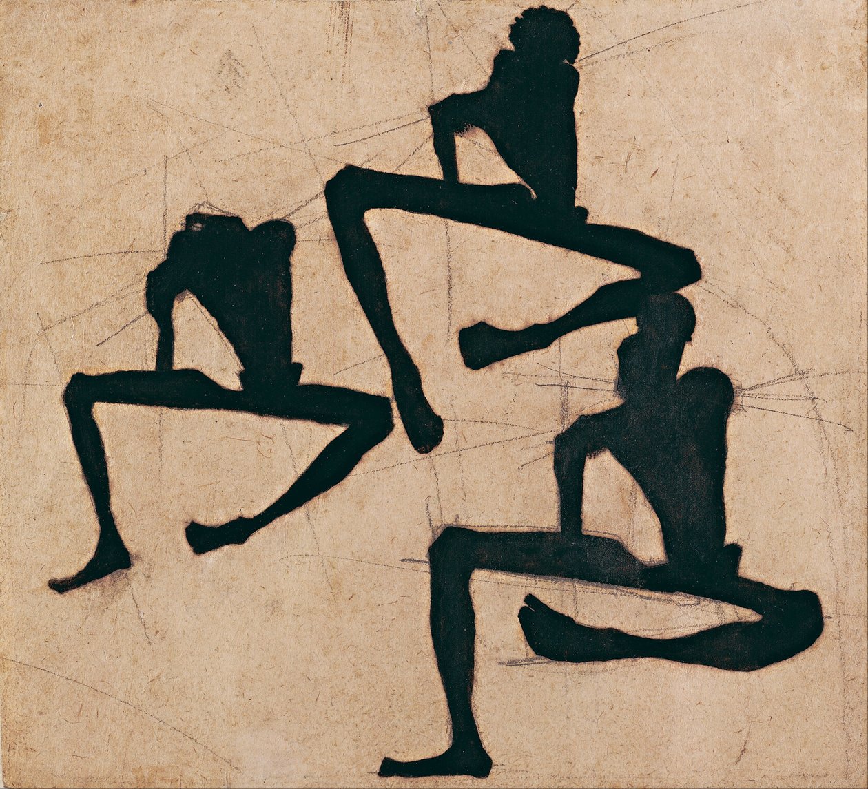 Komposition dreier Männerakte od Egon Schiele