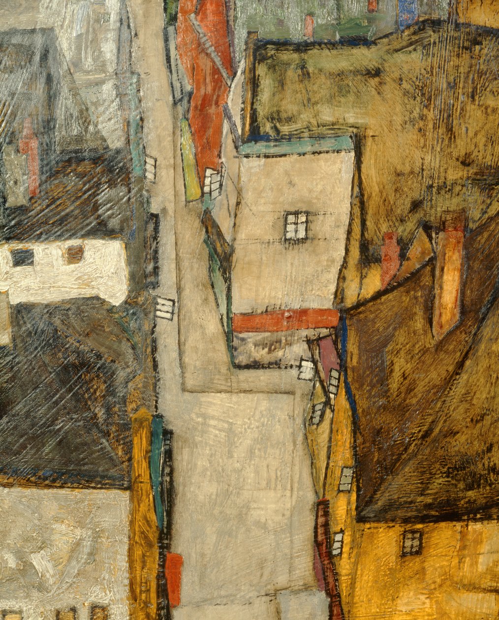 Krumau a der Moldau Krumau na Vltavě, Česká republika ... (olej na plátně) od Egon Schiele