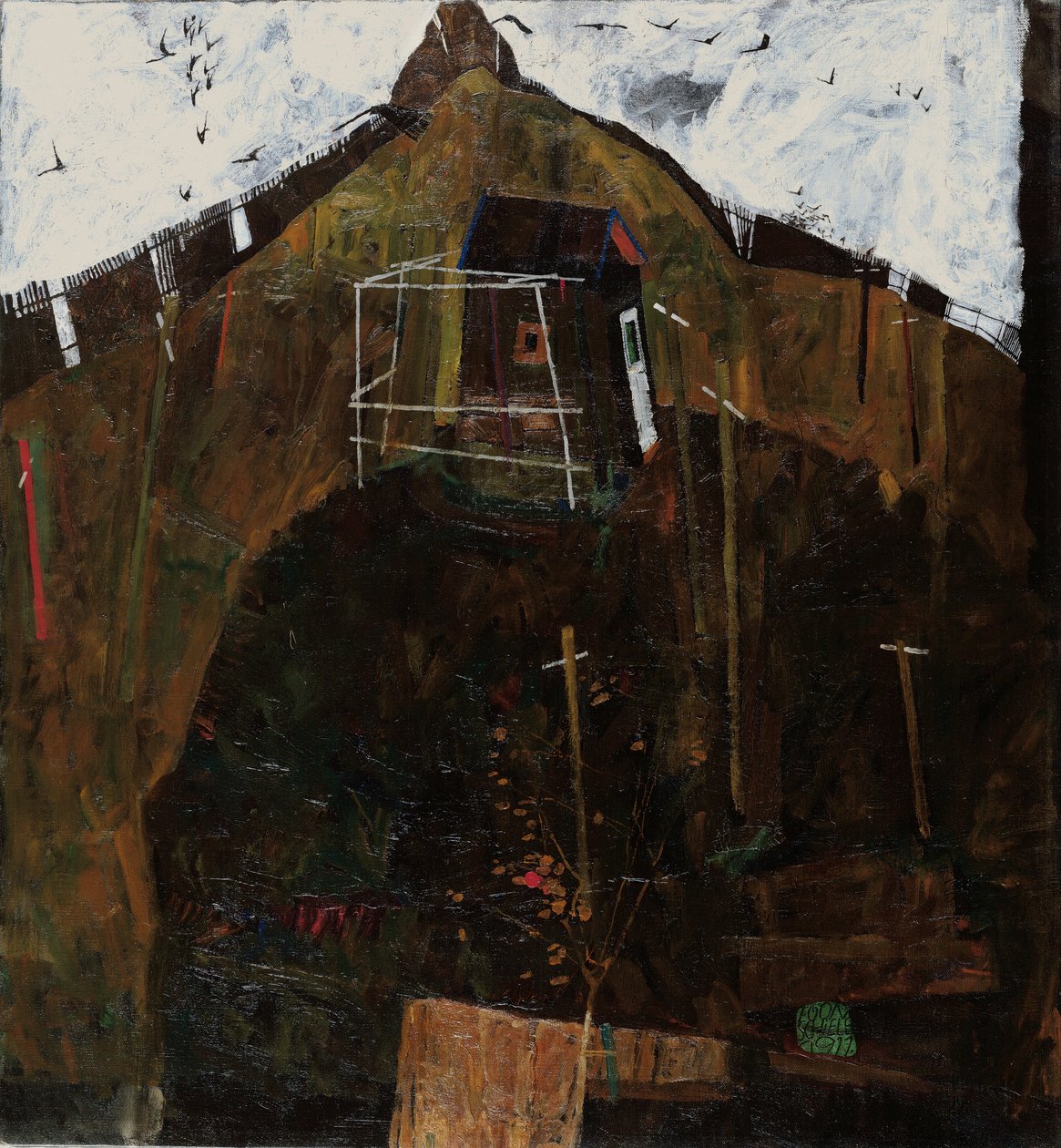 Krajina s havranem od Egon Schiele