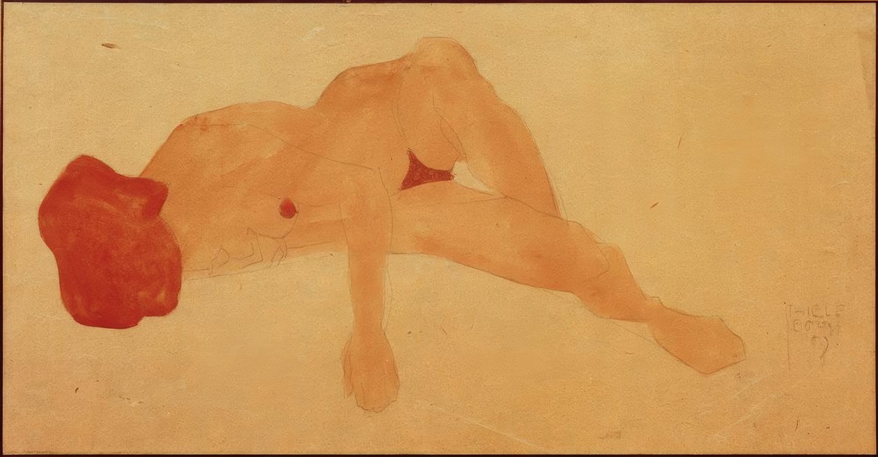 Ležící ženský akt od Egon Schiele