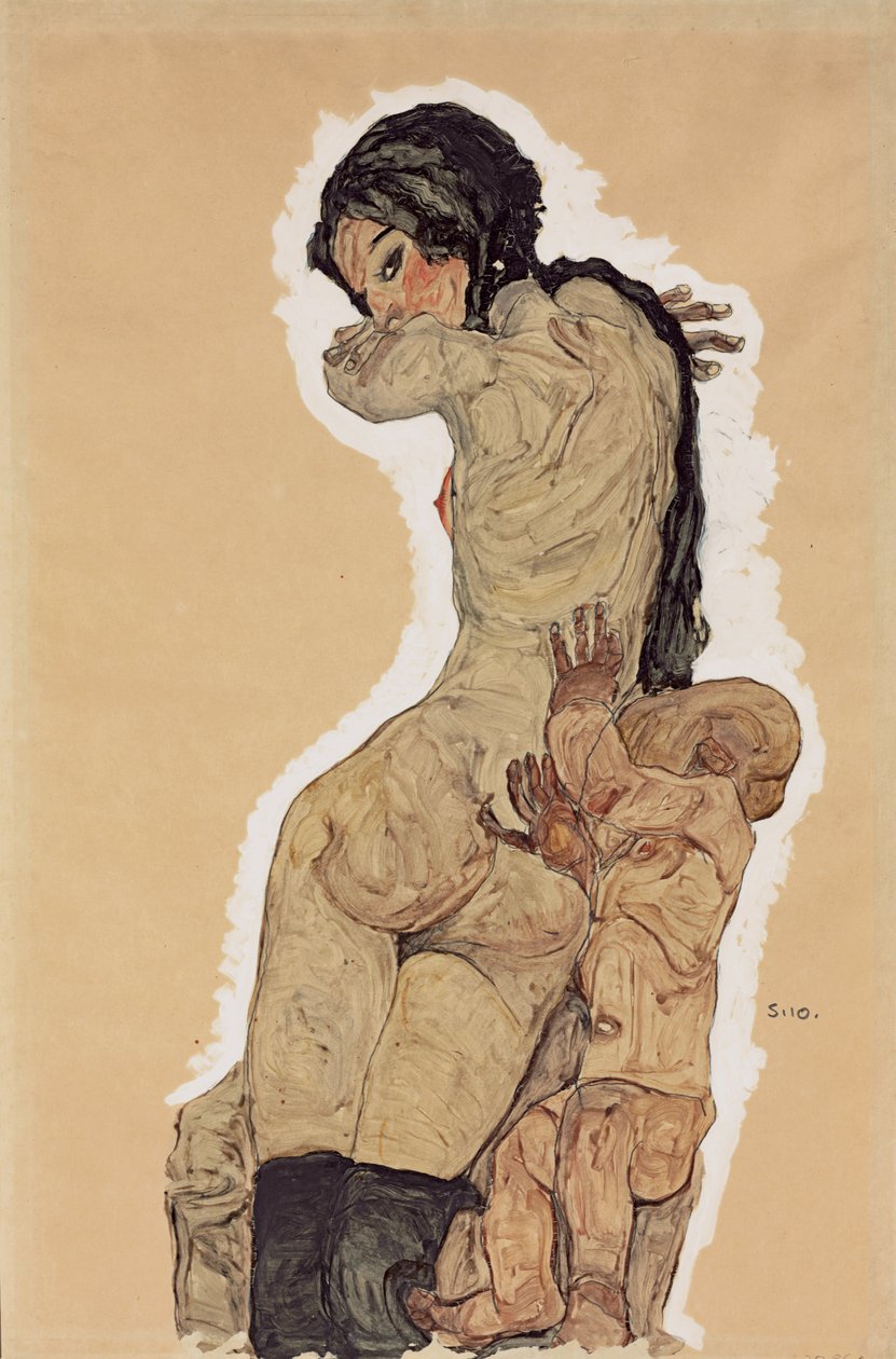 Matka a dítě; matka a dítě od Egon Schiele