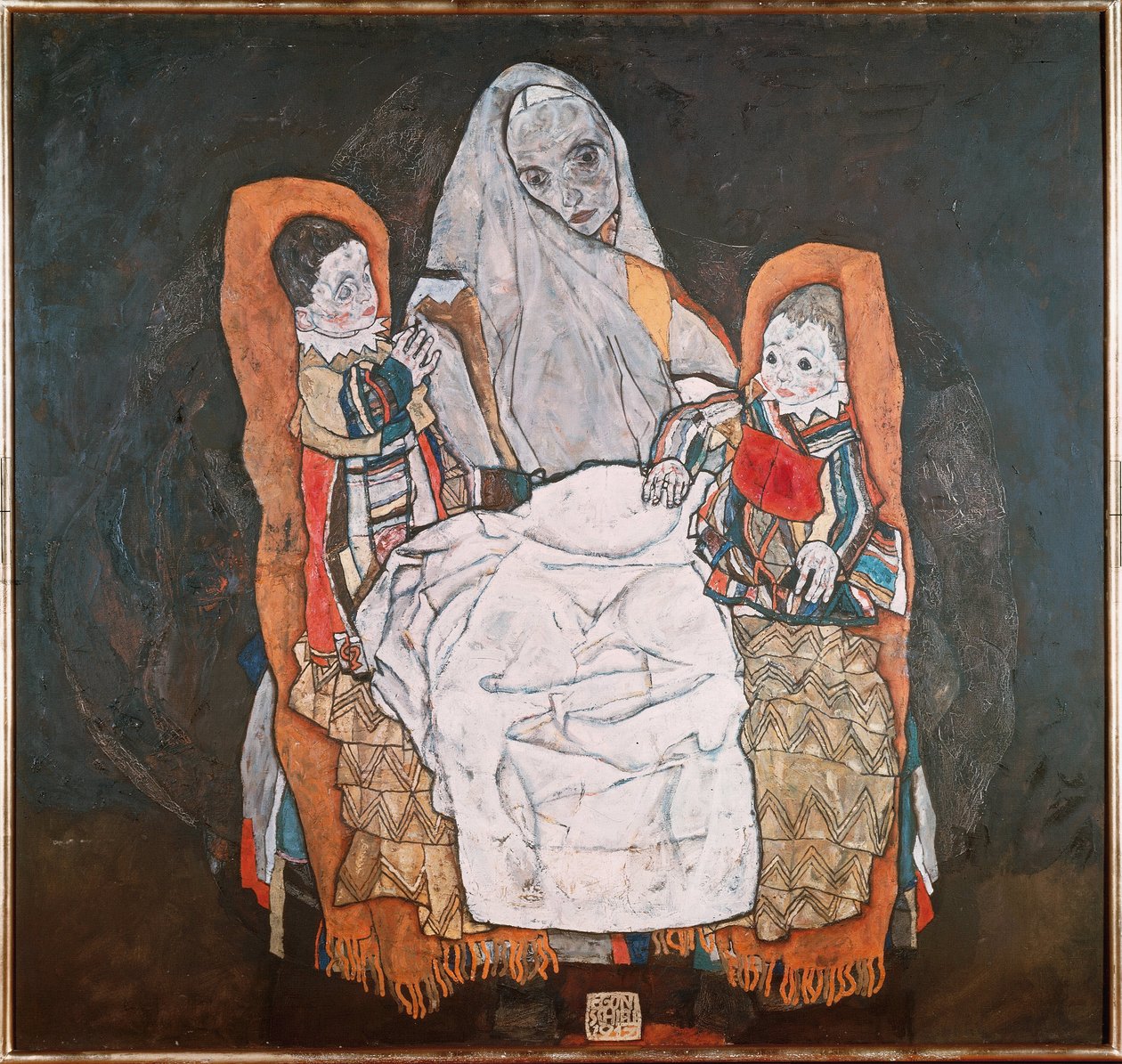 Matka se svými dvěma dětmi, III od Egon Schiele