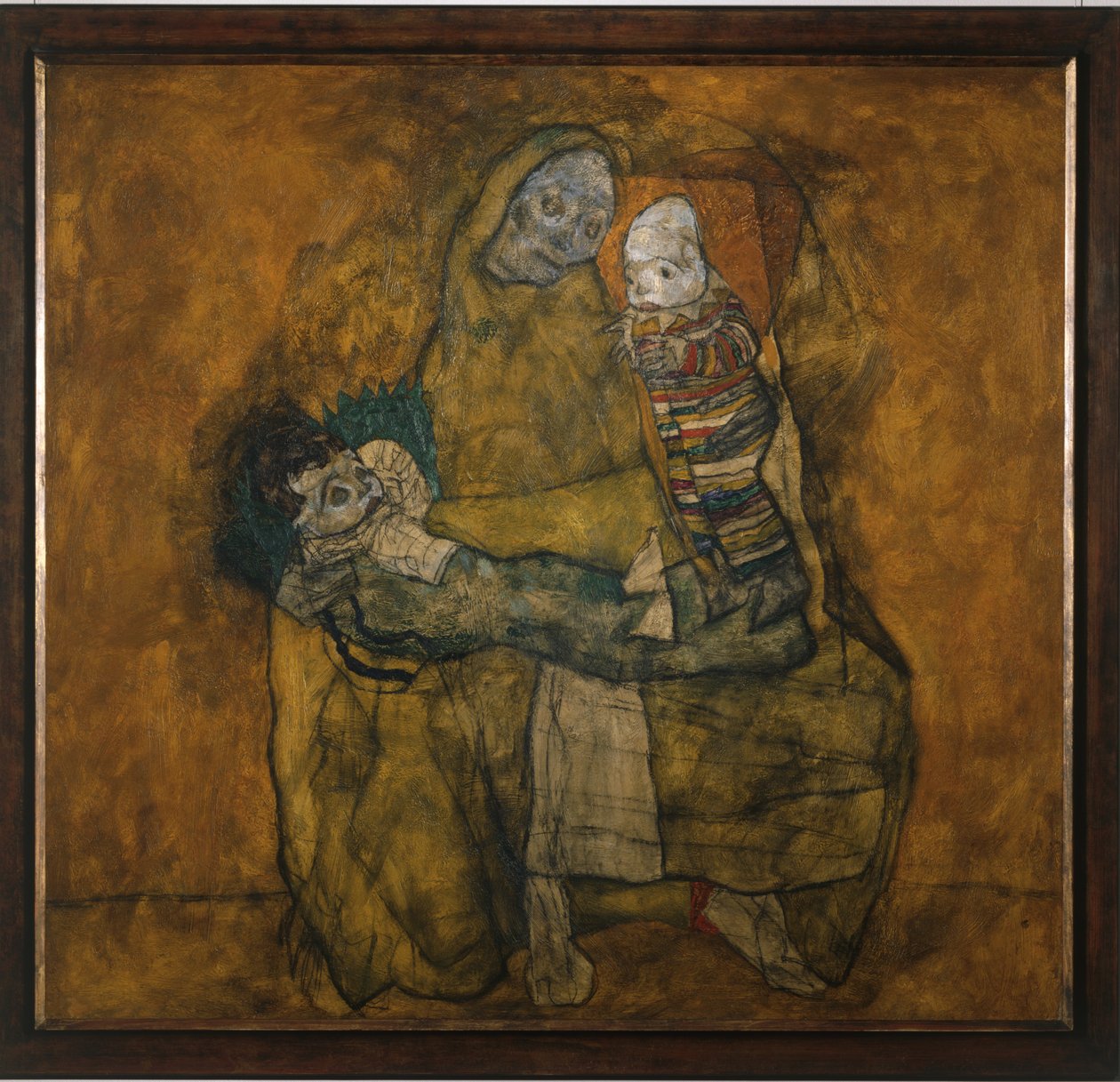 Matka se dvěma dětmi (malba na plátně) od Egon Schiele
