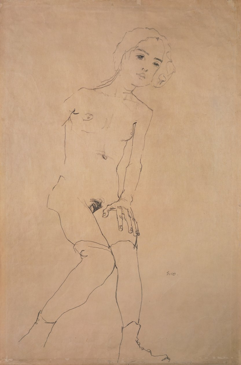 Nahá, 1910 od Egon Schiele