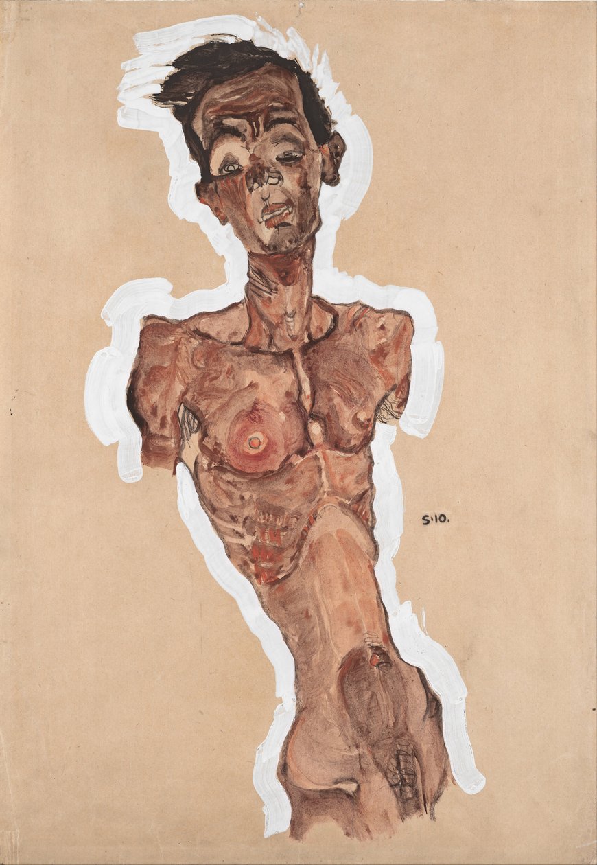 Nahý autoportrét, 1910 od Egon Schiele