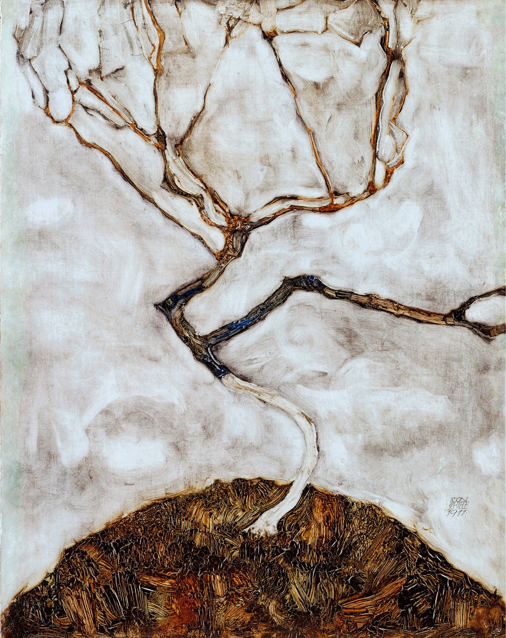 Malý strom v pozdním podzimu - obraz Egona Schieleho (1890-1918) olej na plátně (42x33,5 cm) od Egon Schiele
