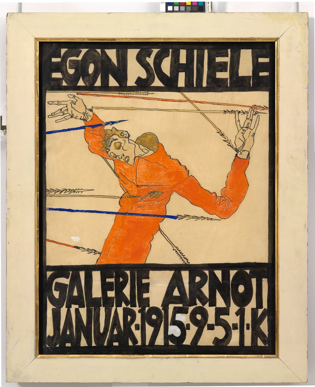 Plakat der Egon Schiele-Ausstellung in der Galerie Arnot od Egon Schiele
