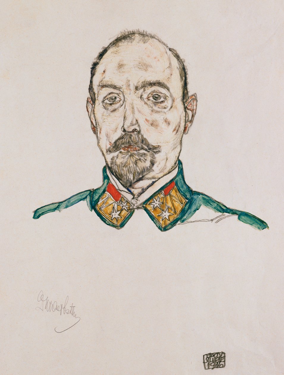 Portrét prvního důstojníka, 1916 od Egon Schiele