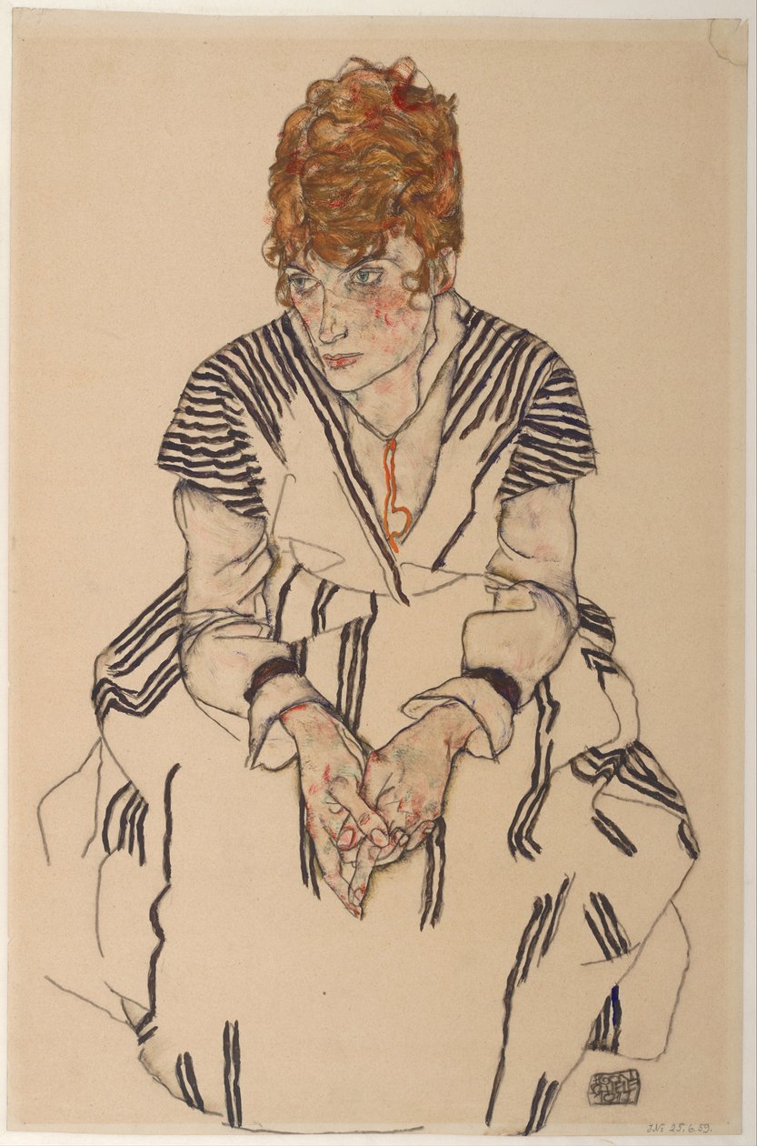 Portrét umělecké švagrové, Adele Harms, 1917 od Egon Schiele