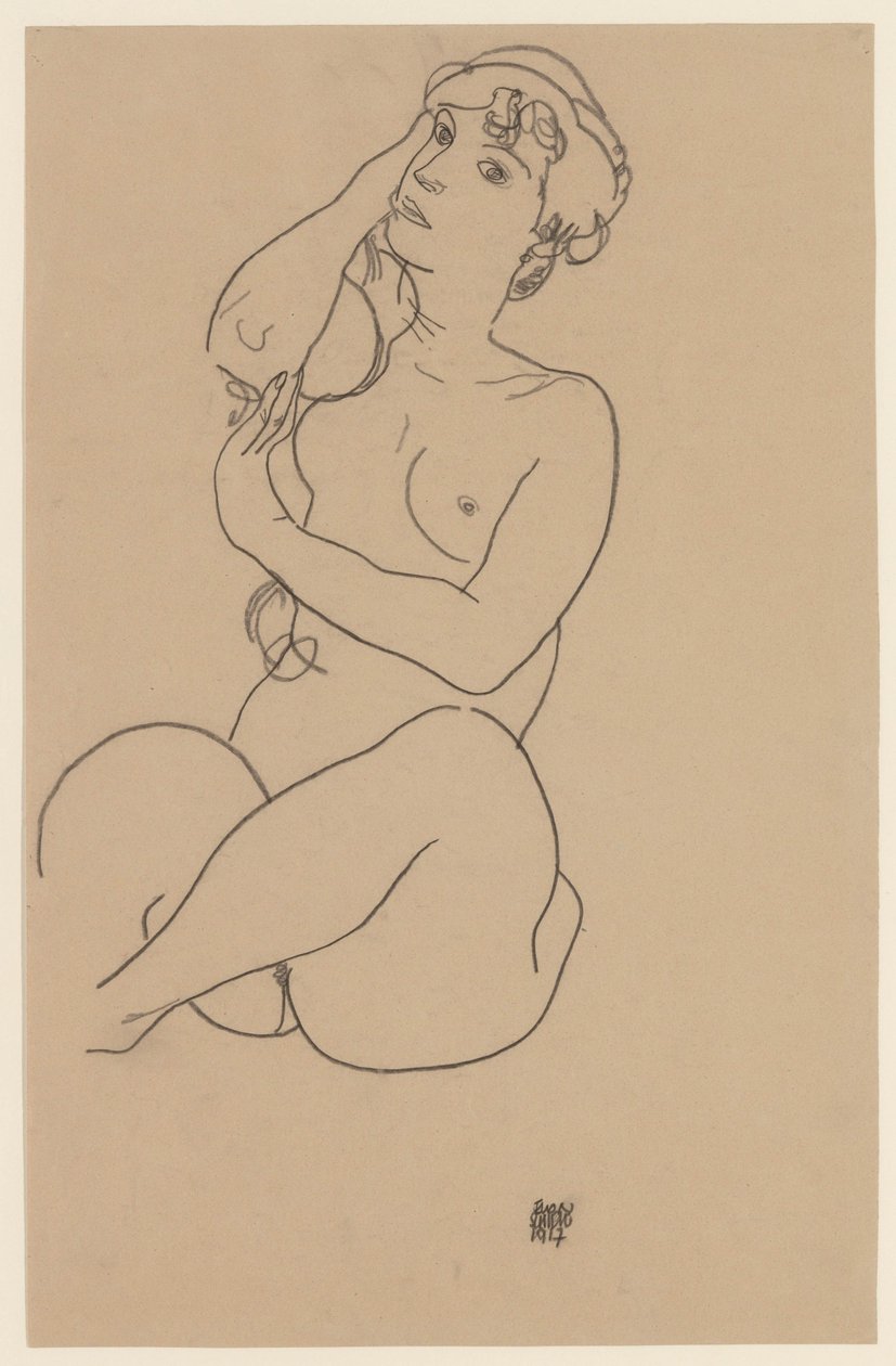 Ležící akt, 1917 od Egon Schiele