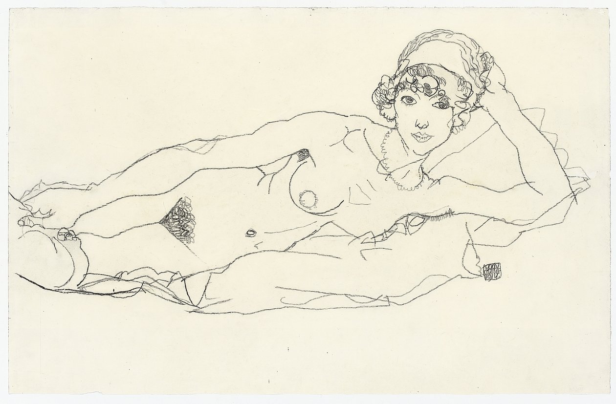 Ležící akt; Ležící akt, 1914 od Egon Schiele